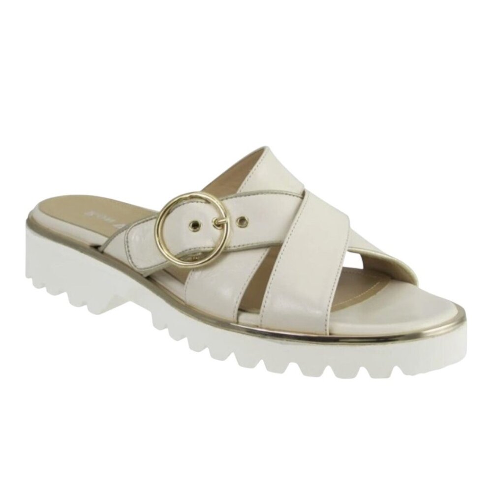 Ron White Gold Caysi Slide Buckle Sandal in Ice Leather Size‎ EU 37 / US 6.5